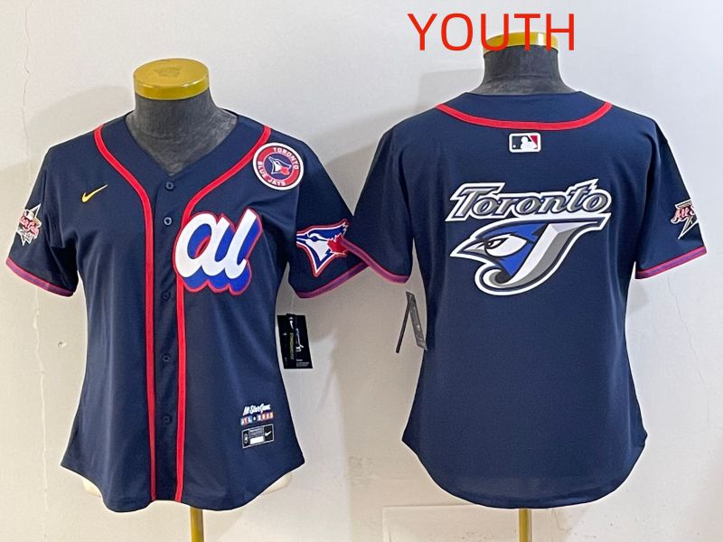 Youth 2025 Toronto Blue Jays Blank Drak Blue All star Nike MLB Jersey style 06